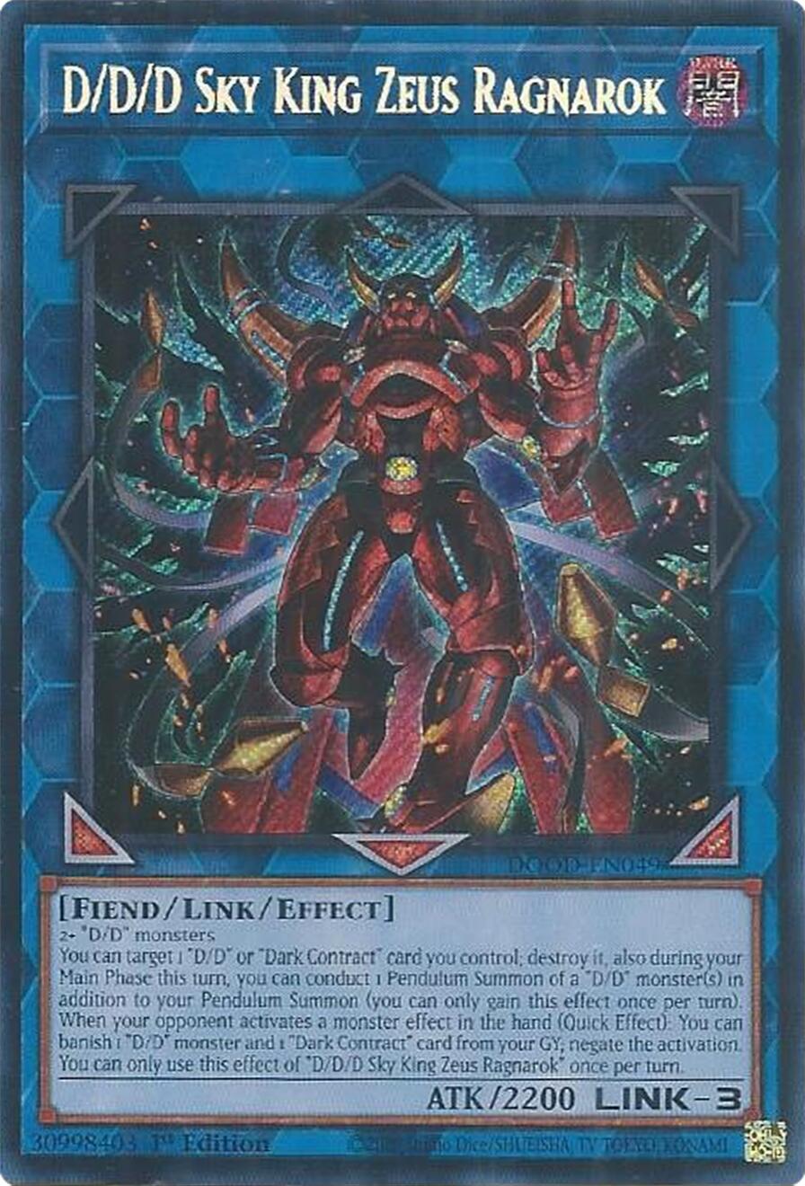 D/D/D Sky King Zeus Ragnarok [DOOD-EN049] Secret Rare | Exor Games Dartmouth