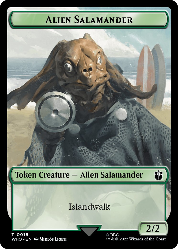 Human Noble // Alien Salamander Double-Sided Token [Doctor Who Tokens] | Exor Games Dartmouth