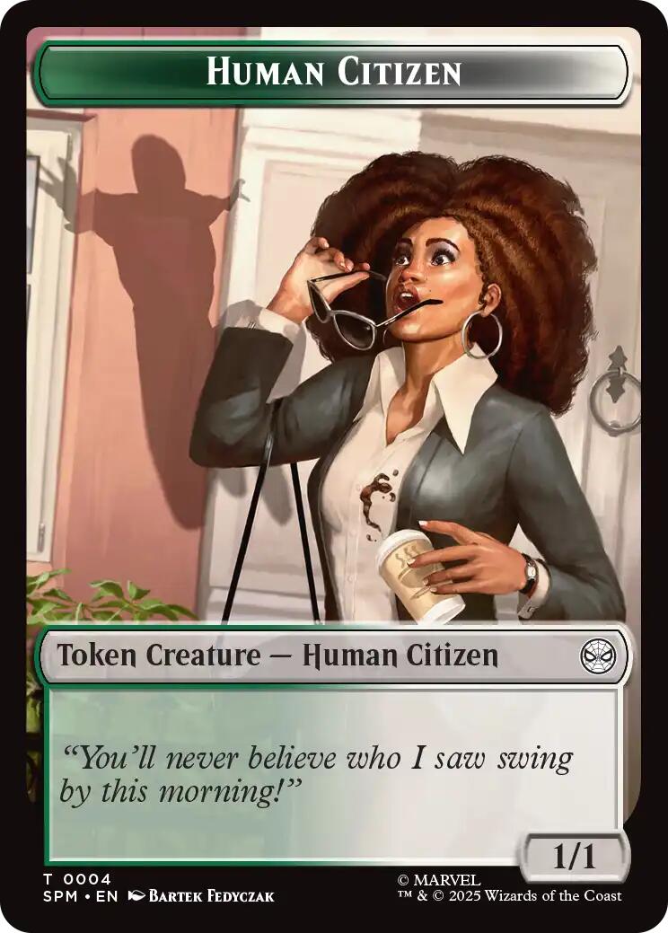 Human Citizen // Treasure Double-Sided Token [Marvel's Spider-Man Tokens] | Exor Games Dartmouth