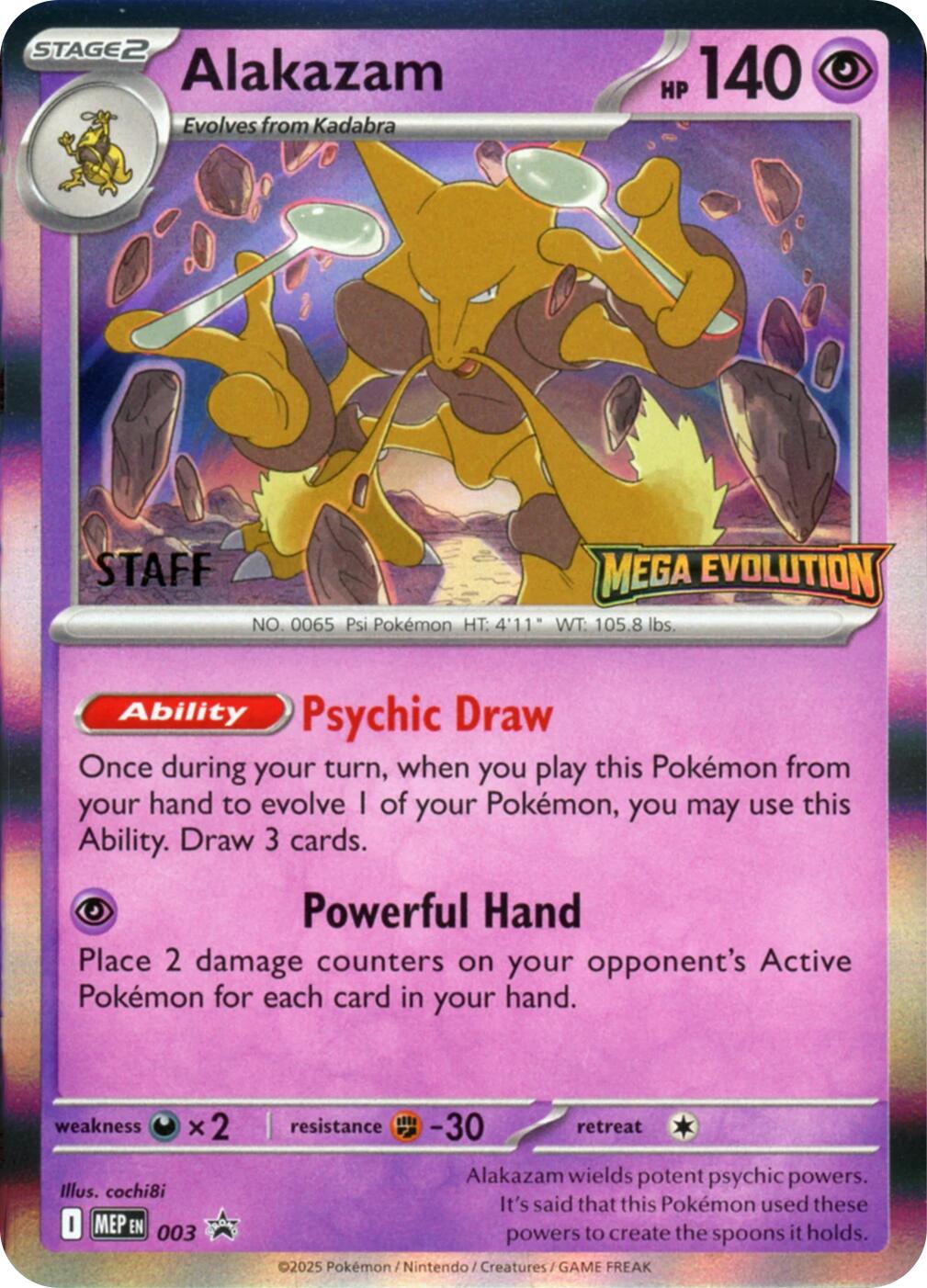 Alakazam (003) (Staff) [Mega Evolutions Promo] | Exor Games Dartmouth