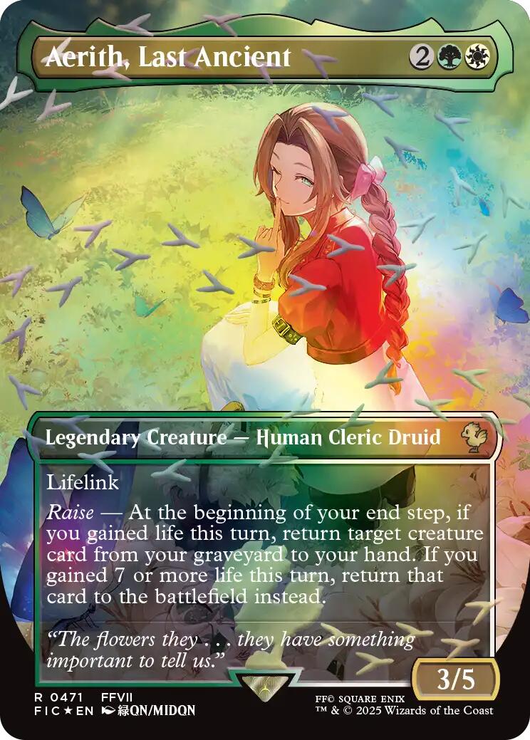 Aerith, Last Ancient (Borderless) (Chocobo Track Foil) [FINAL FANTASY Commander] | Exor Games Dartmouth