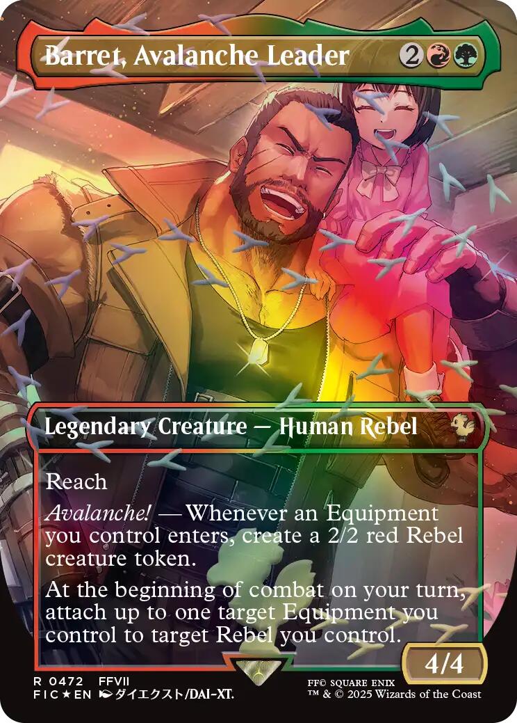 Barret, Avalanche Leader (Borderless) (Chocobo Track Foil) [FINAL FANTASY Commander] | Exor Games Dartmouth