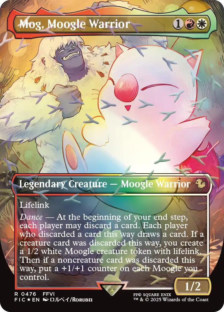 Mog, Moogle Warrior (Borderless) (Chocobo Track Foil) [FINAL FANTASY Commander] | Exor Games Dartmouth