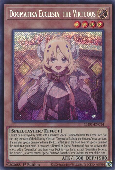 Dogmatika Ecclesia, the Virtuous (Secret Rare) [CH01-EN014] Secret Rare | Exor Games Dartmouth