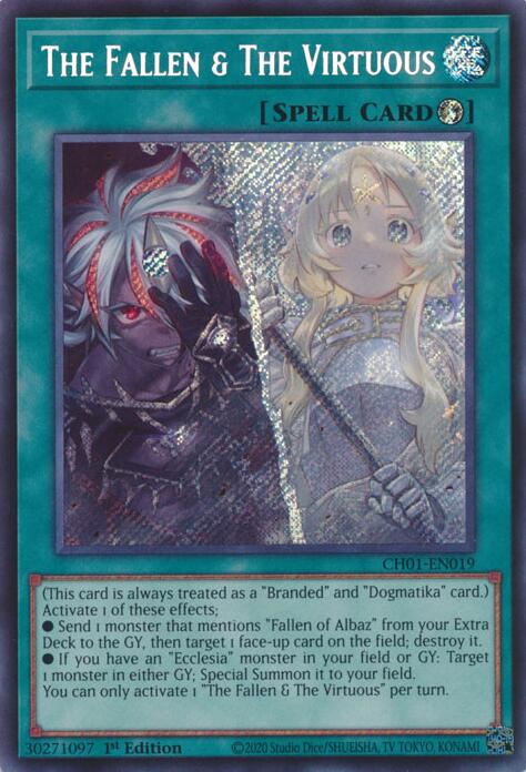 The Fallen & The Virtuous (Secret Rare) [CH01-EN019] Secret Rare | Exor Games Dartmouth