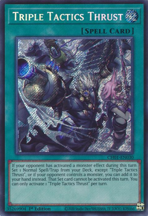 Triple Tactics Thrust (Secret Rare) [CH01-EN030] Secret Rare | Exor Games Dartmouth