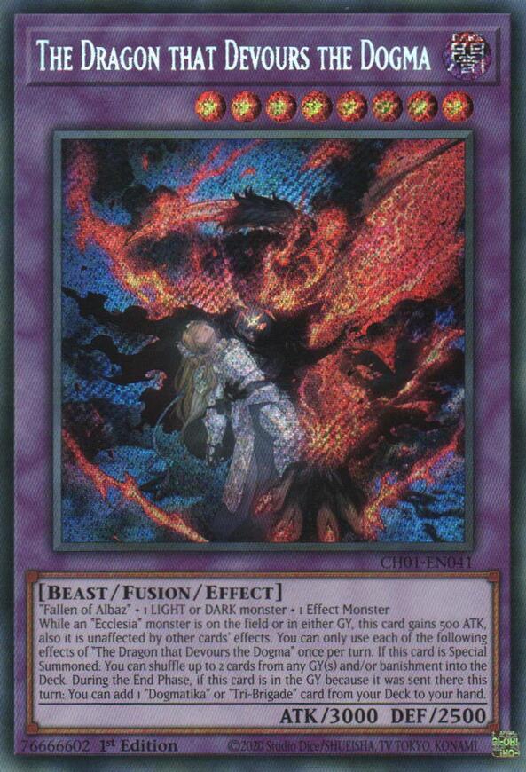 The Dragon that Devours the Dogma (Secret Rare) [CH01-EN041] Secret Rare | Exor Games Dartmouth