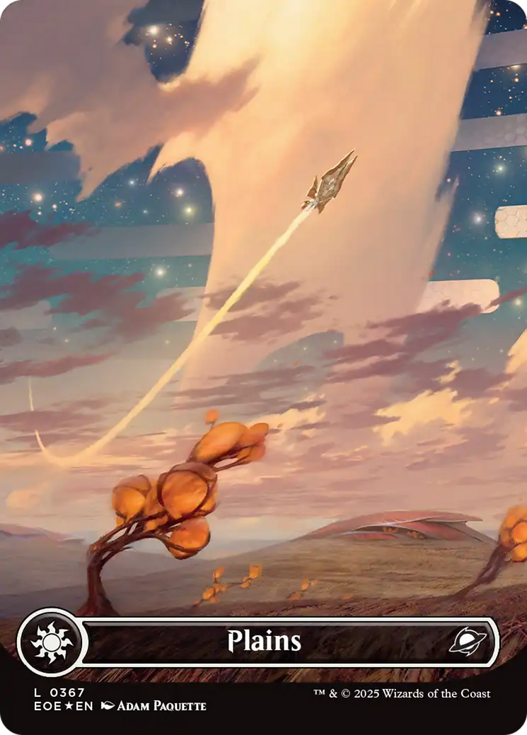 Plains (0367) (Borderless) (Galaxy Foil) [Edge of Eternities] | Exor Games Dartmouth