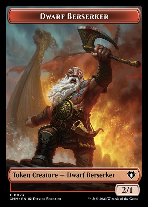 Human Soldier // Dwarf Berserker Double-Sided Token [Commander Masters Tokens] | Exor Games Dartmouth