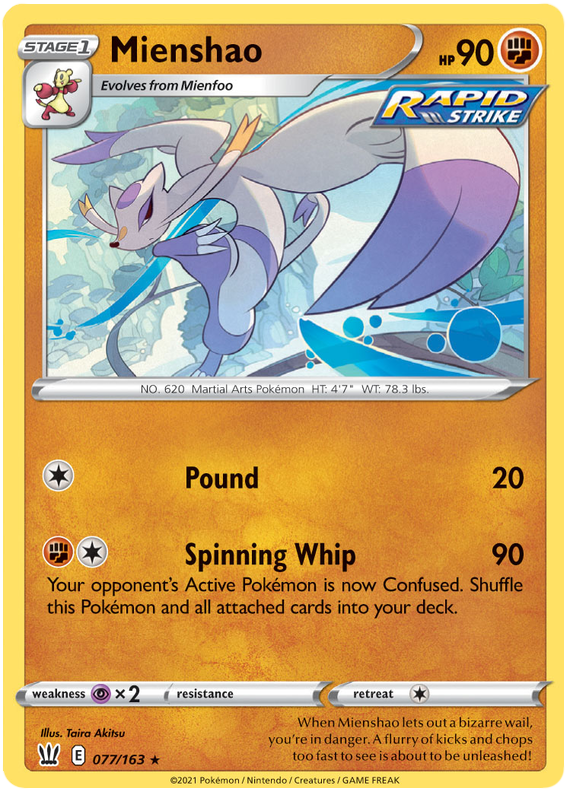 Mienshao (077/163) [Sword & Shield: Battle Styles] | Exor Games Dartmouth