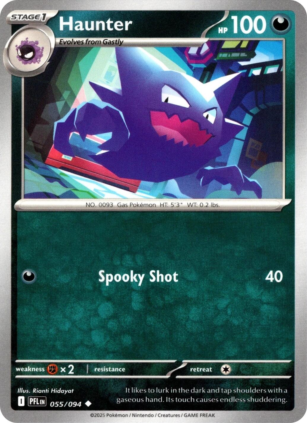 Haunter (055/094) (Reverse Holo) [Mega Evolution: Phantasmal Flames] | Exor Games Dartmouth