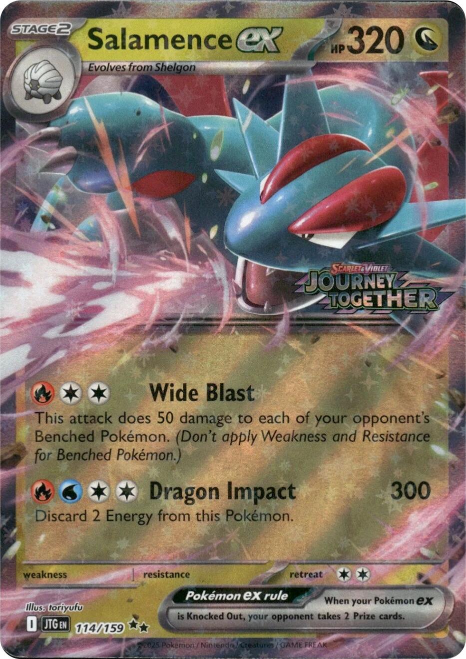 Salamence ex (114/159) (Journey Together Stamped) [Scarlet & Violet: Journey Together] | Exor Games Dartmouth