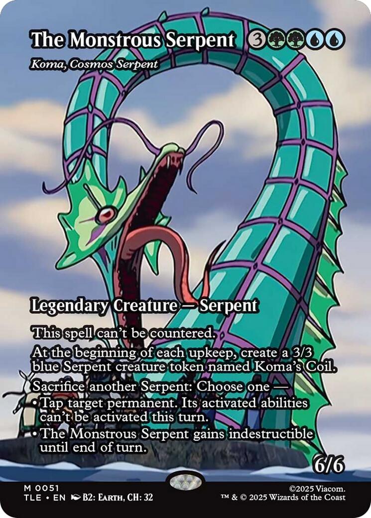 The Monstrous Serpent - Koma, Cosmos Serpent (Borderless) [Avatar: The Last Airbender: Eternal-Legal] | Exor Games Dartmouth