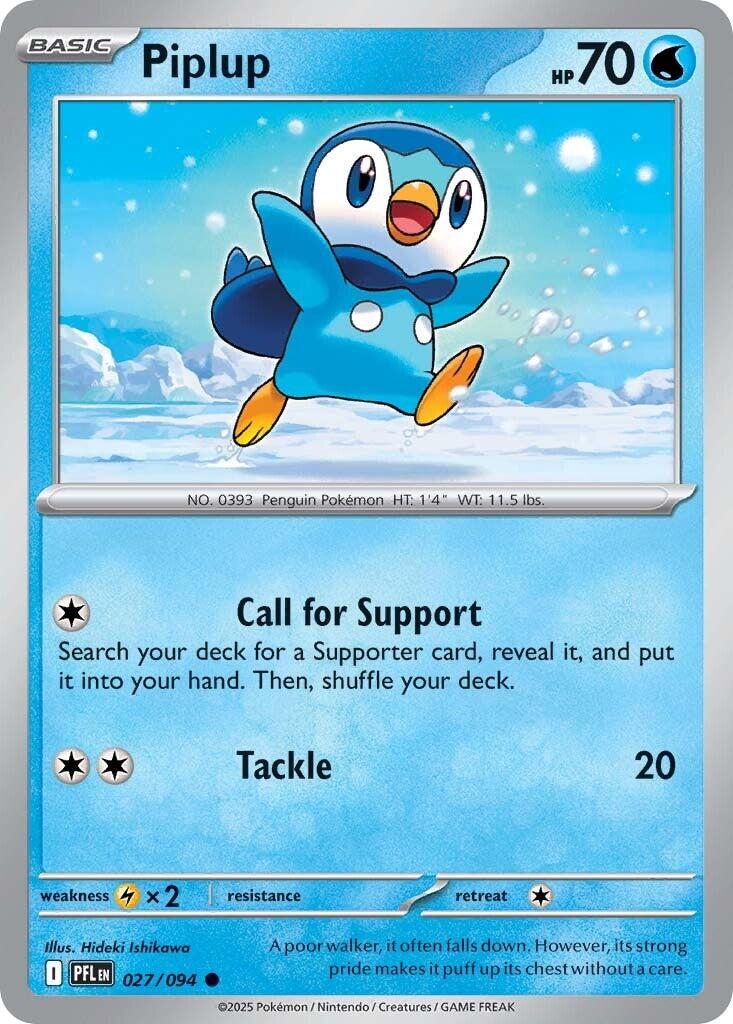 Piplup (027/094) [Mega Evolution: Phantasmal Flames] | Exor Games Dartmouth