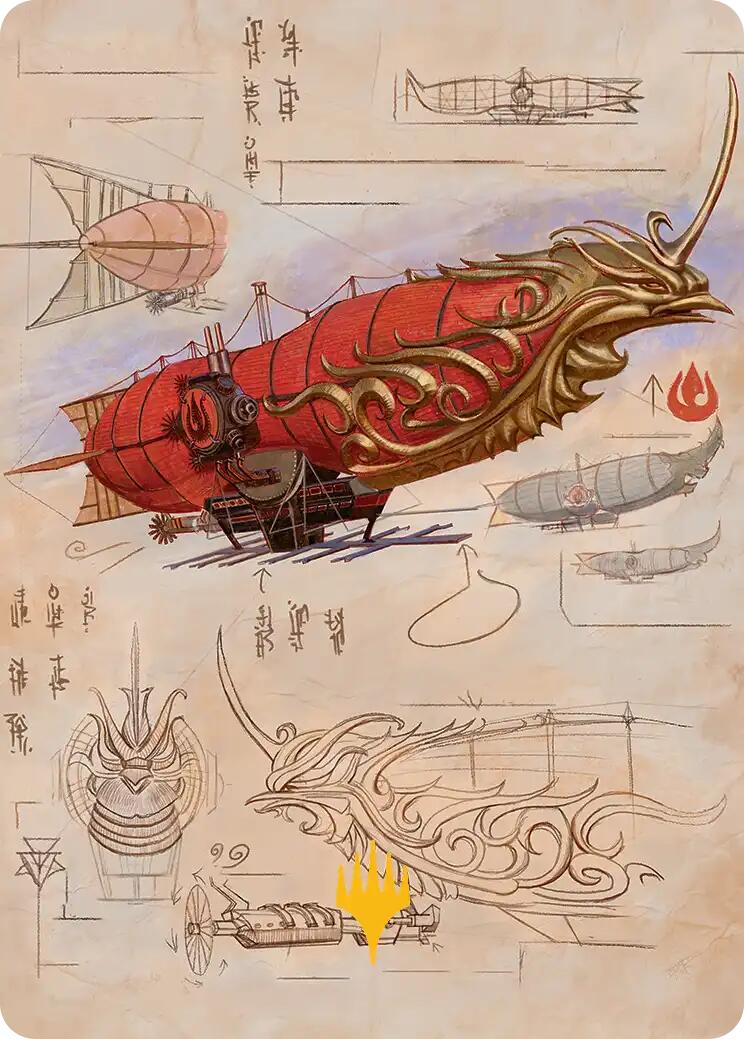 Phoenix Fleet Airship Art Card (Gold-Stamped Planeswalker Symbol) [Avatar: The Last Airbender Art Series] | Exor Games Dartmouth