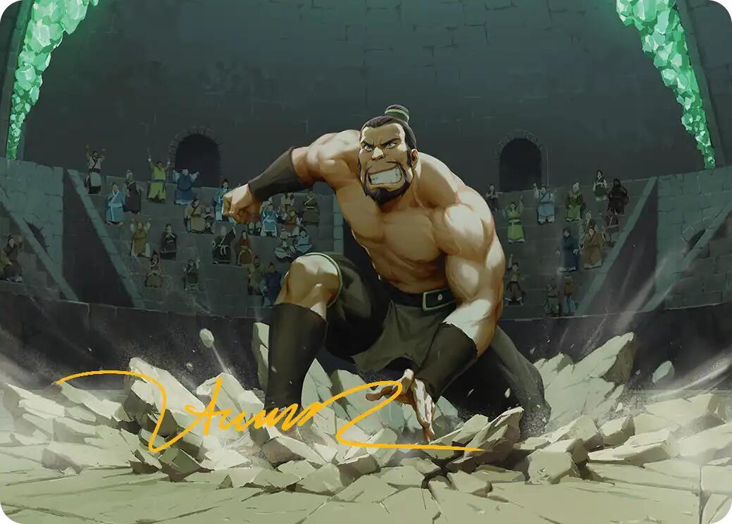 The Boulder, Ready to Rumble Art Card (Gold-Stamped Signature) [Avatar: The Last Airbender Art Series] | Exor Games Dartmouth