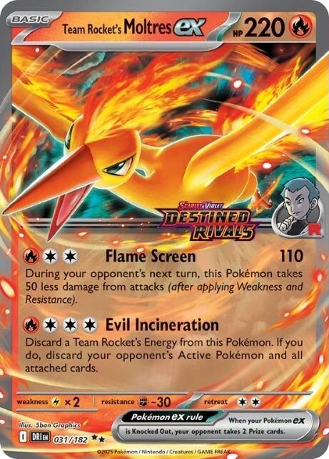 Team Rocket's Moltres ex (031/182) (Destined Rivals Stamp) [Miscellaneous Cards] | Exor Games Dartmouth