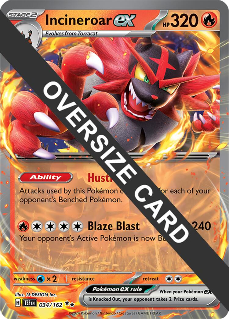 Incineroar ex (034/162) (Jumbo Card) [Scarlet & Violet: Temporal Forces] | Exor Games Dartmouth