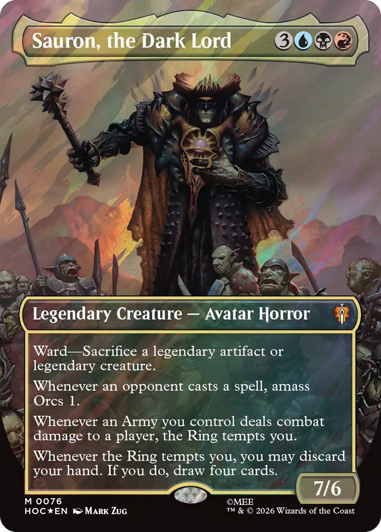 Sauron, the Dark Lord (Borderless) (Surge Foil) [The Hobbit] | Exor Games Dartmouth