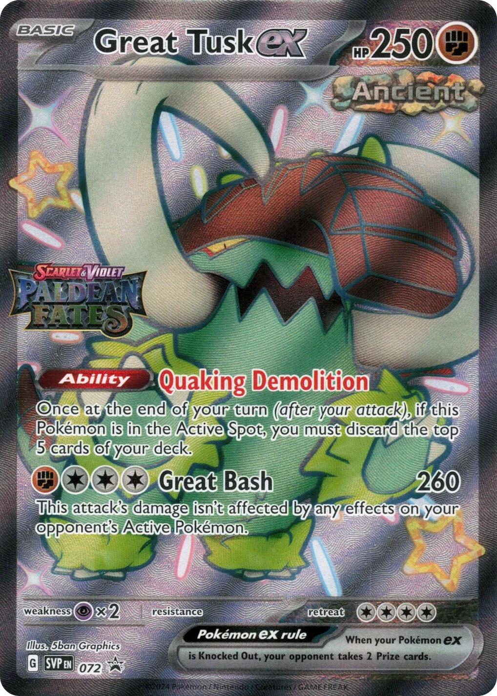 Great Tusk ex (072) (Paldean Fates Stamped) [Scarlet & Violet: Paldean Fates] | Exor Games Dartmouth