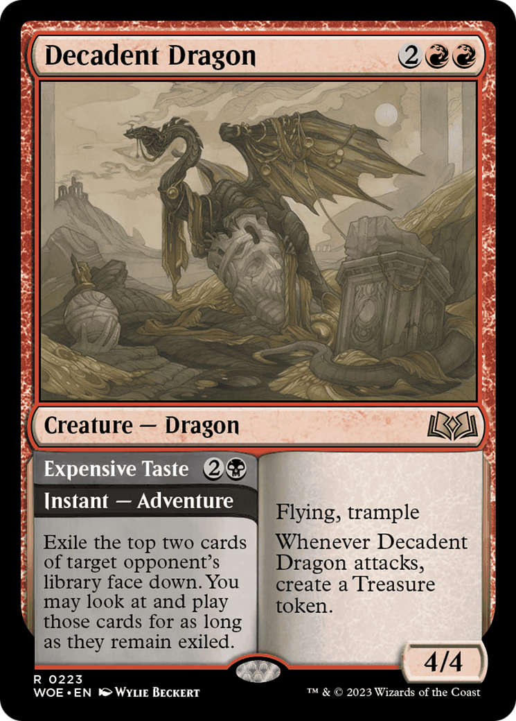 Decadent Dragon // Expensive Taste [Wilds of Eldraine] | Exor Games Dartmouth