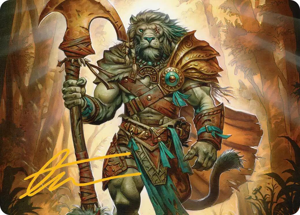 Ajani, Outland Chaperone Art Card (Gold-Stamped Signature) [Lorwyn Eclipsed Art Series] | Exor Games Dartmouth