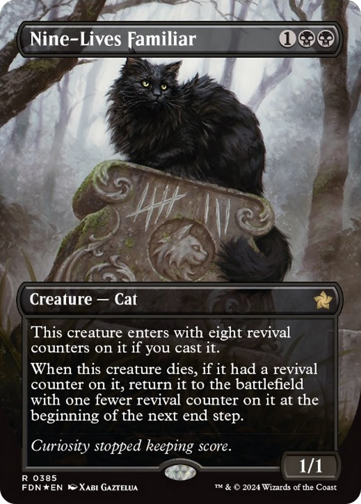 Nine-Lives Familiar (Borderless Mana Foil) [Foundations] | Exor Games Dartmouth