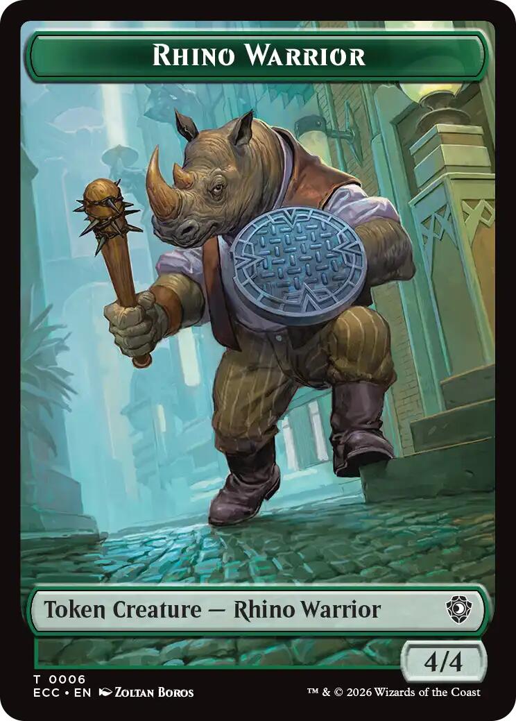 Rhino Warrior // Elemental (0009) Double-Sided Token [Lorwyn Eclipsed Tokens] | Exor Games Dartmouth