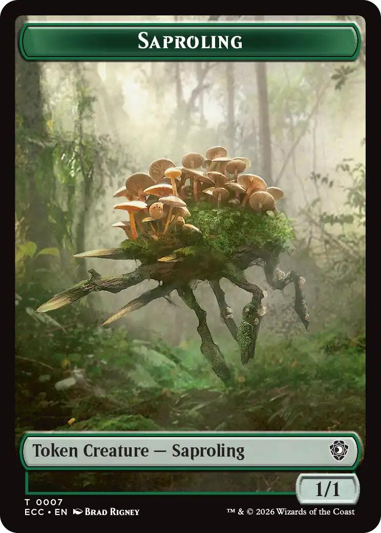 Saproling // The Monarch Double-Sided Token [Lorwyn Eclipsed Tokens] | Exor Games Dartmouth