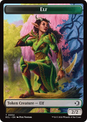Elf // Treasure Double-Sided Token [Lorwyn Eclipsed Tokens] | Exor Games Dartmouth