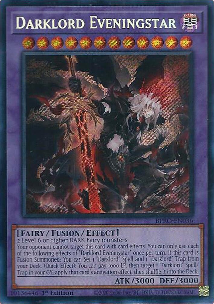 Darklord Eveningstar [BPRO-EN036] Secret Rare | Exor Games Dartmouth