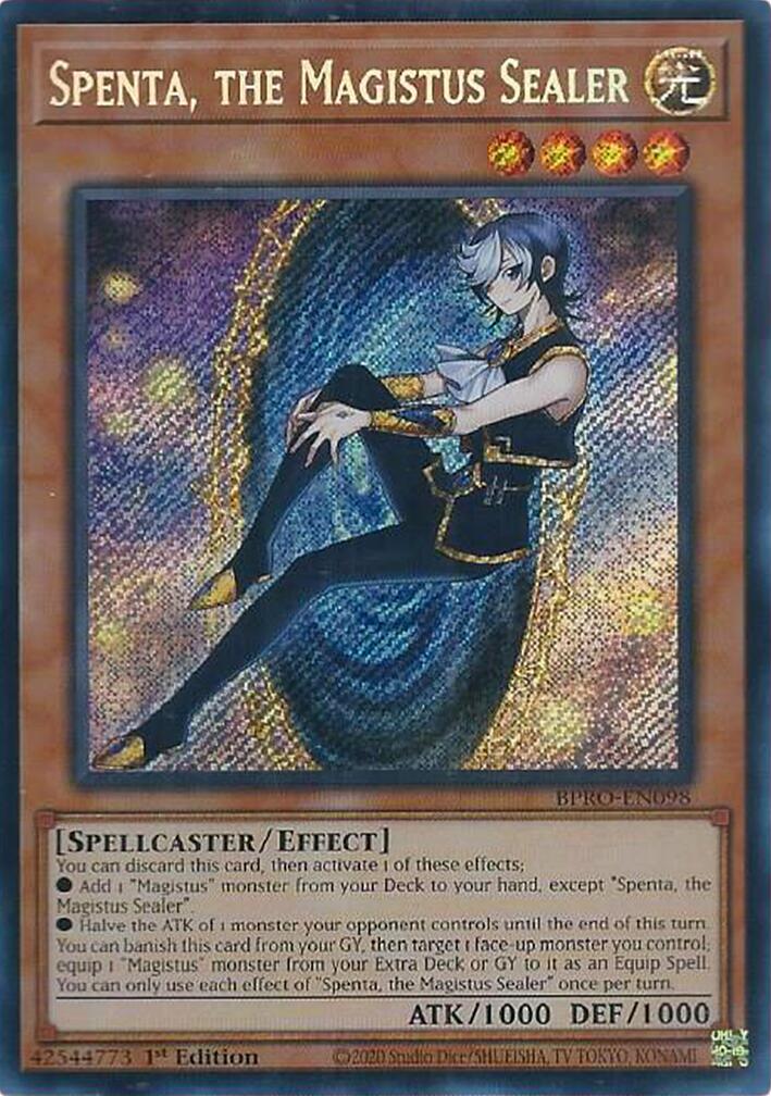 Spenta, the Magistus Sealer [BPRO-EN098] Secret Rare | Exor Games Dartmouth