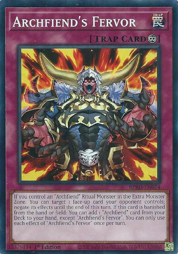 Archfiend's Fervor [BPRO-EN074] Common | Exor Games Dartmouth