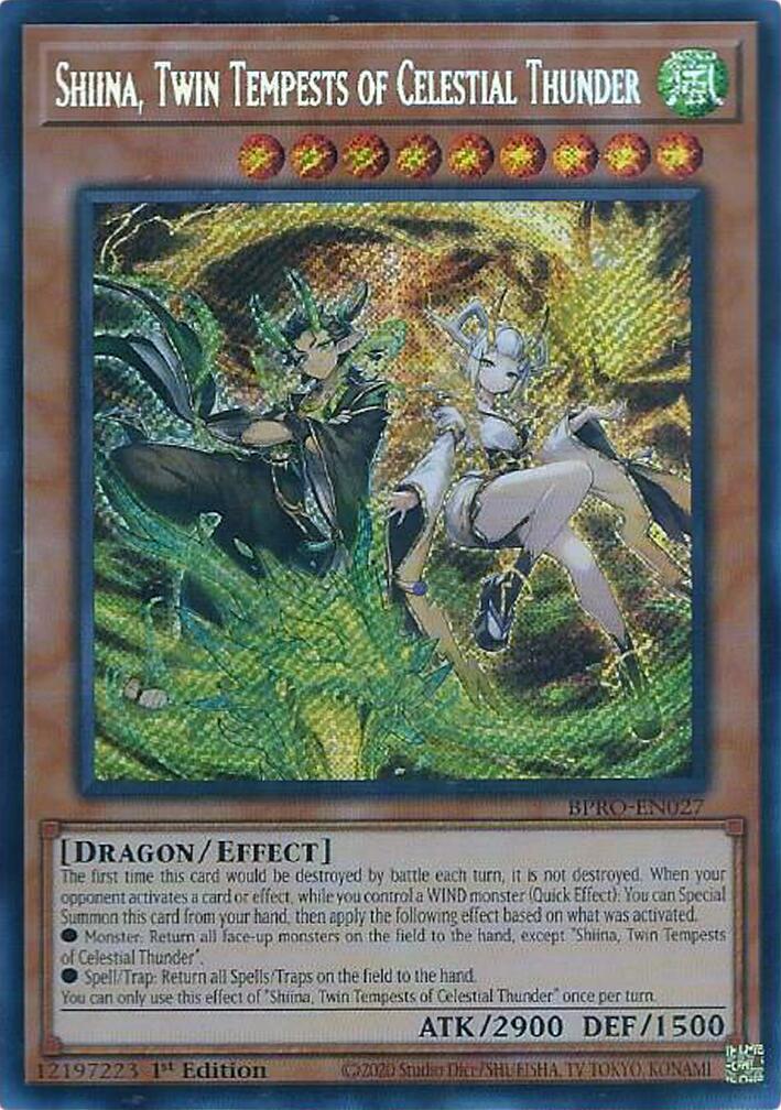Shiina, Twin Tempests of Celestial Thunder [BPRO-EN027] Secret Rare | Exor Games Dartmouth