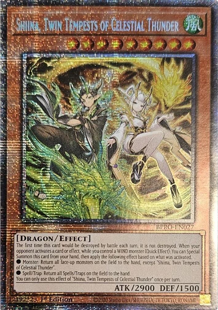Shiina, Twin Tempests of Celestial Thunder [BPRO-EN027] Starlight Rare | Exor Games Dartmouth