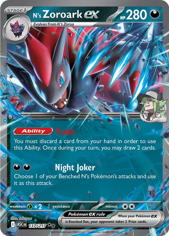 N's Zoroark ex (137/217) [Mega Evolution: Ascended Heroes] | Exor Games Dartmouth