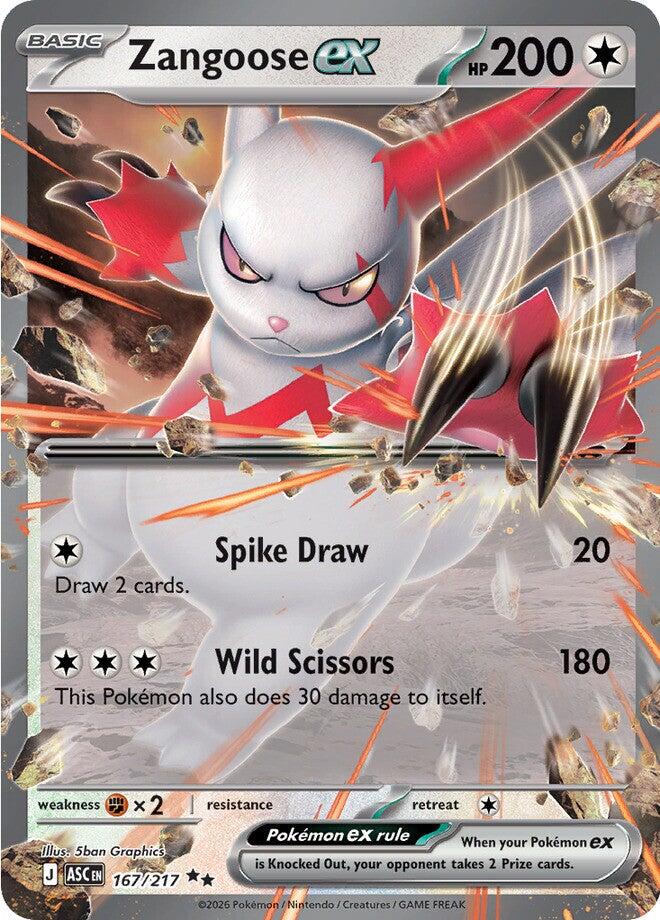 Zangoose ex (167/217) [Mega Evolution: Ascended Heroes] | Exor Games Dartmouth