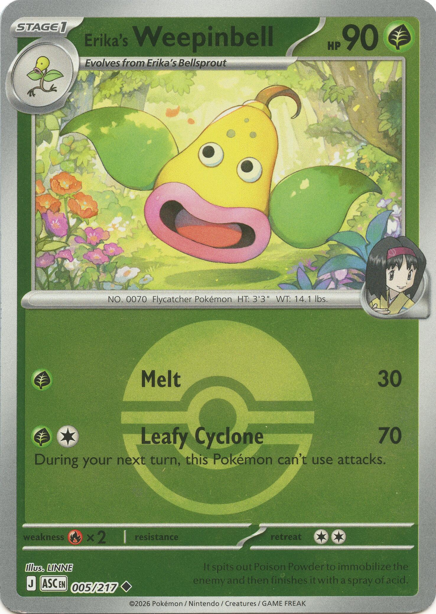 Erika's Weepinbell (005/217) (Poke Ball) [Mega Evolution: Ascended Heroes] | Exor Games Dartmouth