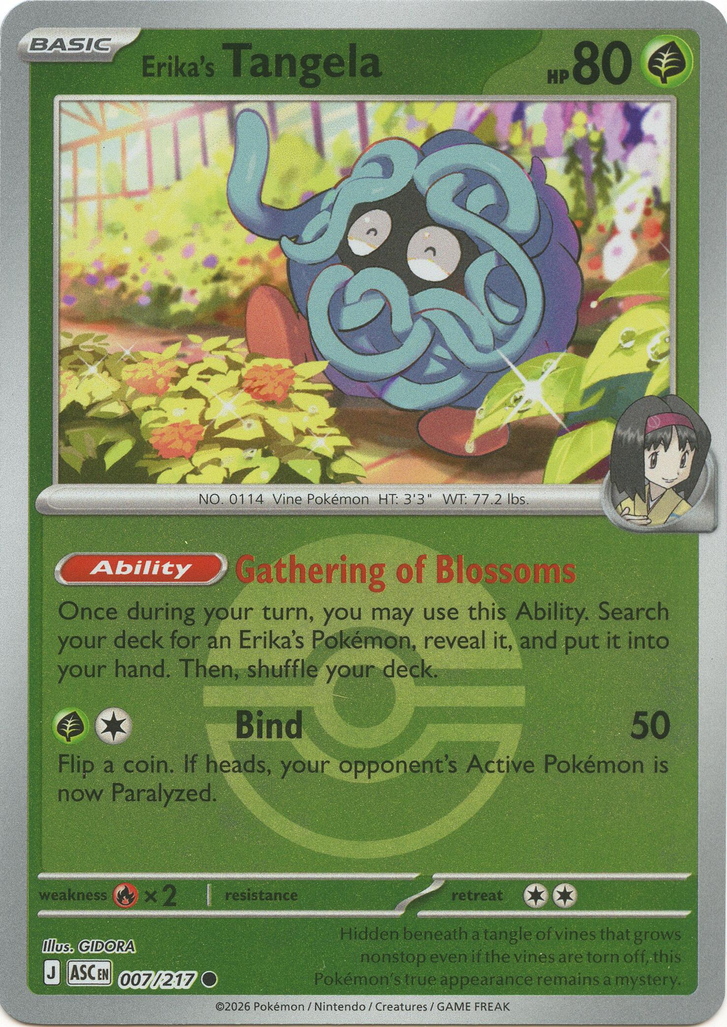 Erika's Tangela (007/217) (Poke Ball) [Mega Evolution: Ascended Heroes] | Exor Games Dartmouth