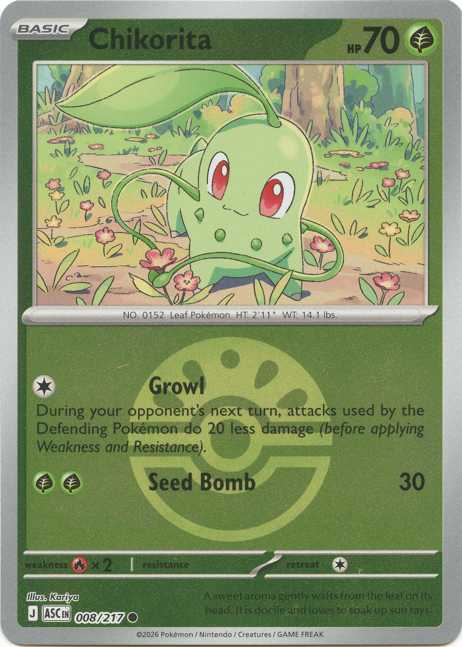 Chikorita (008/217) (Friend Ball) [Mega Evolution: Ascended Heroes] | Exor Games Dartmouth