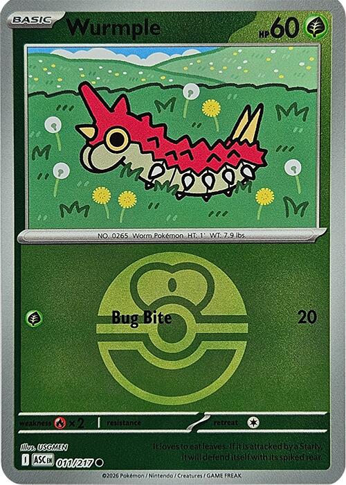 Wurmple (011/217) (Love Ball) [Mega Evolution: Ascended Heroes] | Exor Games Dartmouth