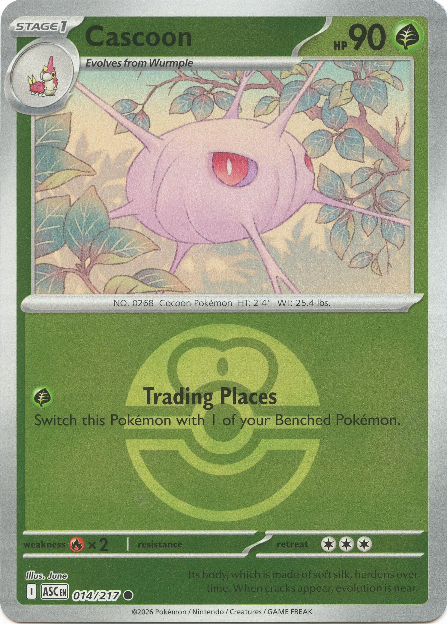 Cascoon (014/217) (Love Ball) [Mega Evolution: Ascended Heroes] | Exor Games Dartmouth