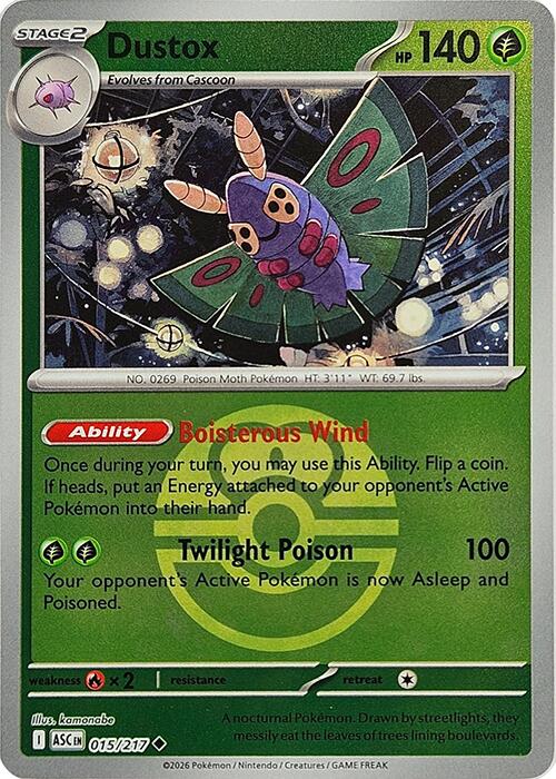 Dustox (015/217) (Love Ball) [Mega Evolution: Ascended Heroes] | Exor Games Dartmouth