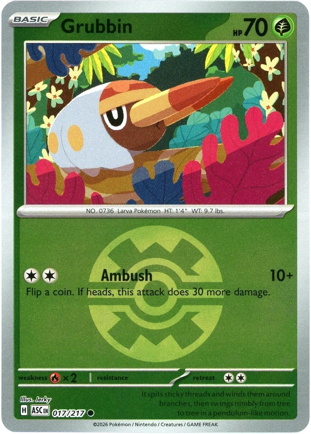 Grubbin (017/217) (Quick Ball) [Mega Evolution: Ascended Heroes] | Exor Games Dartmouth