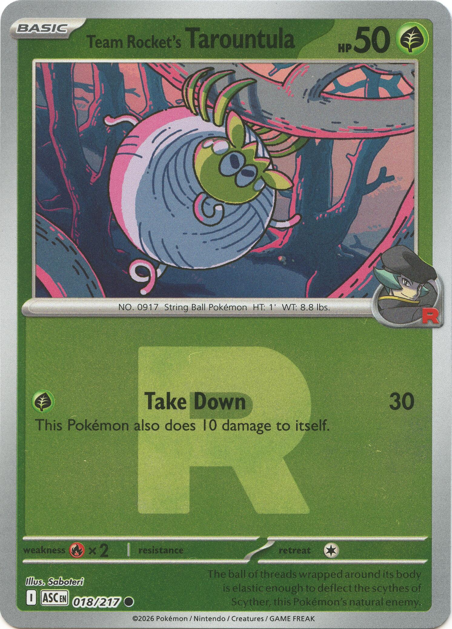 Team Rocket's Tarountula (018/217) (Team Rocket) [Mega Evolution: Ascended Heroes] | Exor Games Dartmouth