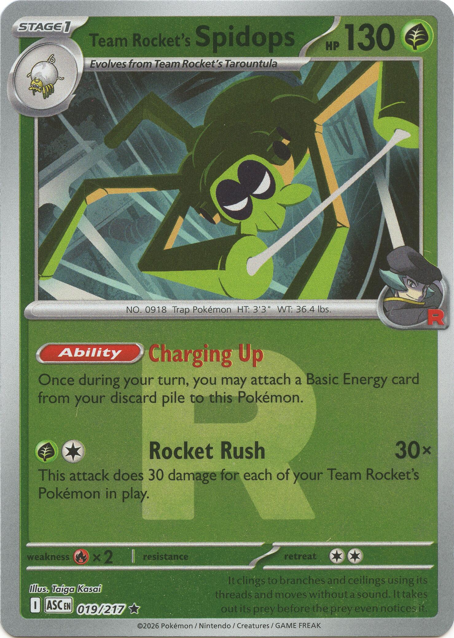 Team Rocket's Spidops (019/217) (Team Rocket) [Mega Evolution: Ascended Heroes] | Exor Games Dartmouth