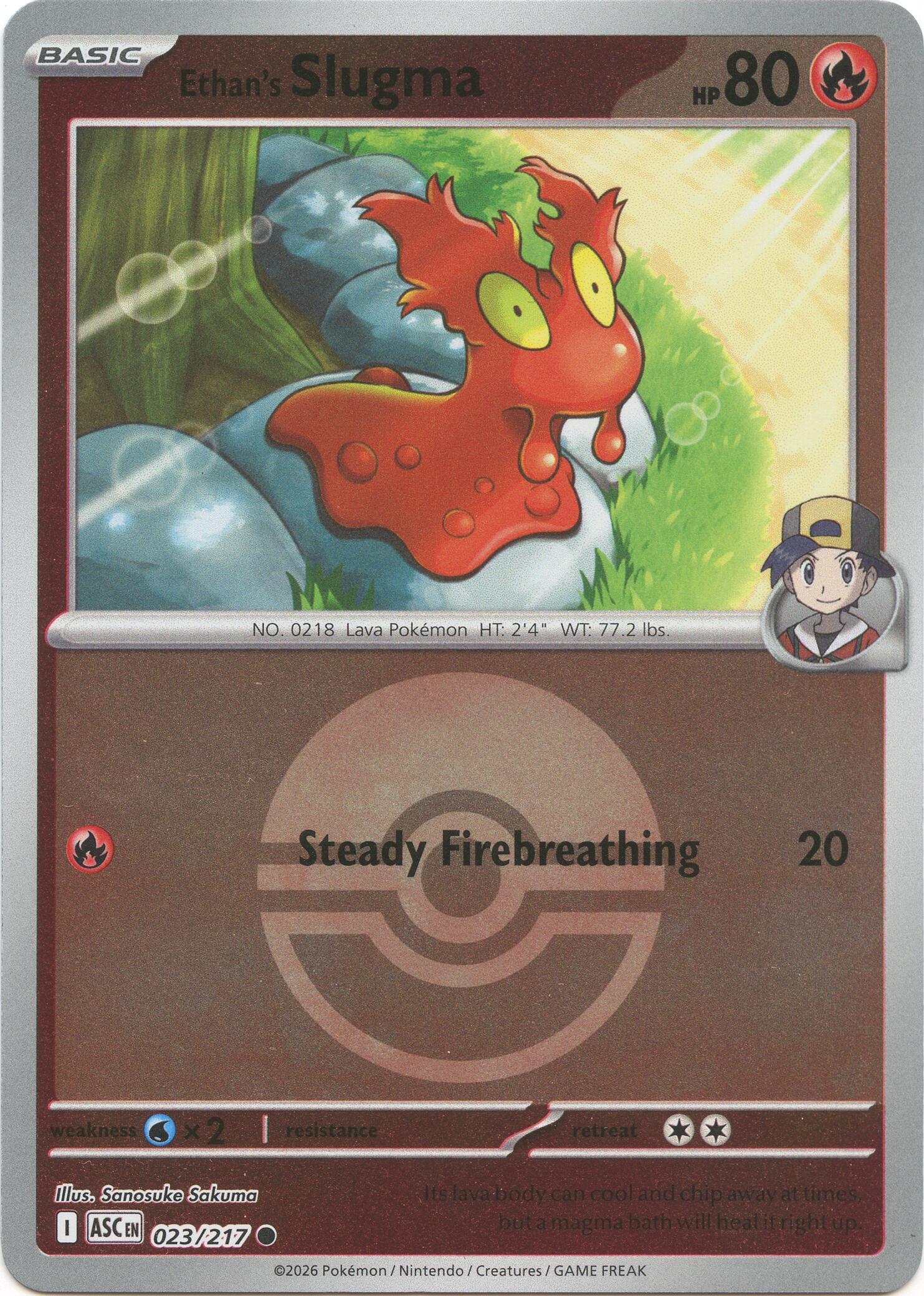 Ethan's Slugma (023/217) (Poke Ball) [Mega Evolution: Ascended Heroes] | Exor Games Dartmouth