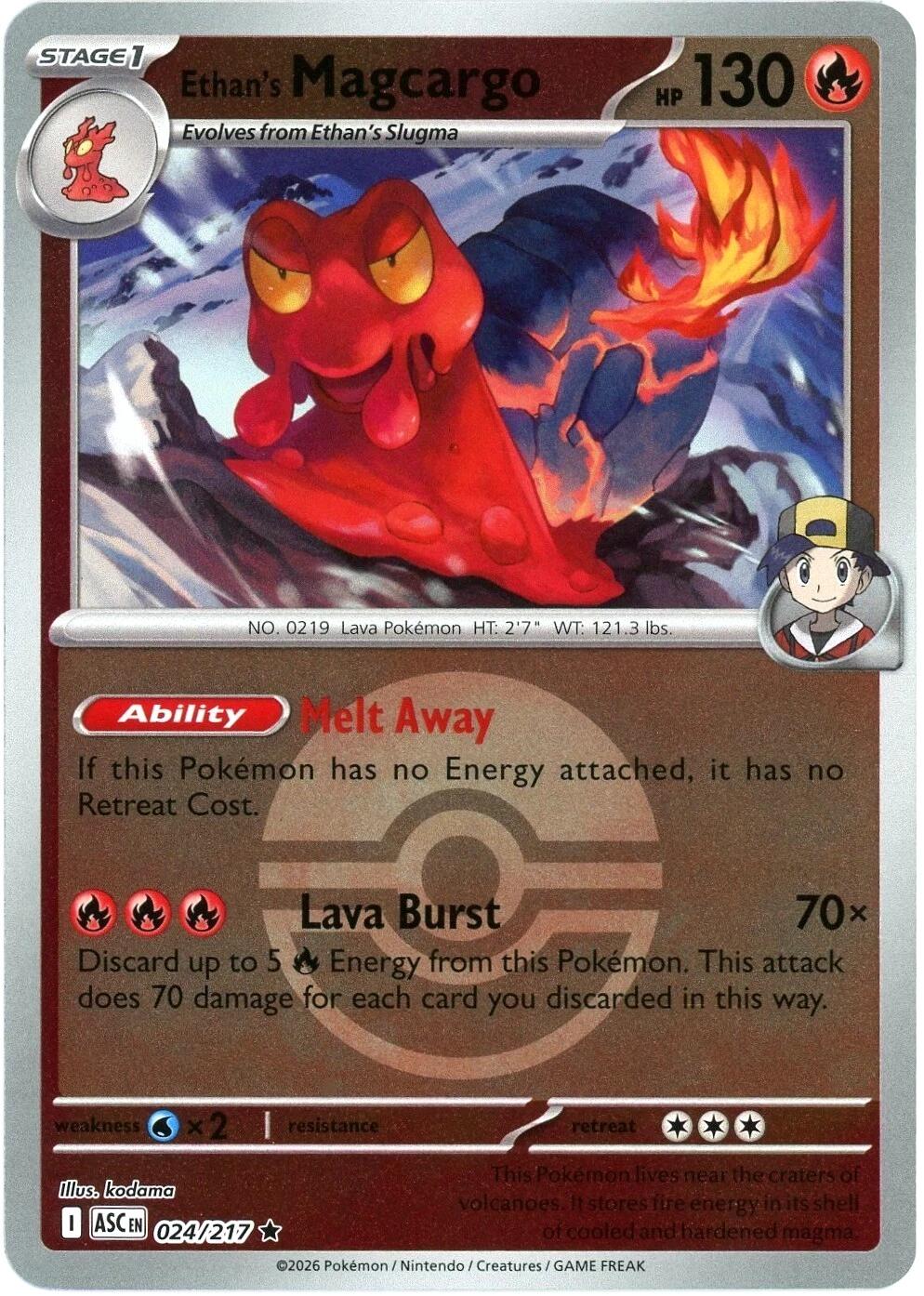 Ethan's Magcargo (024/217) (Poke Ball) [Mega Evolution: Ascended Heroes] | Exor Games Dartmouth
