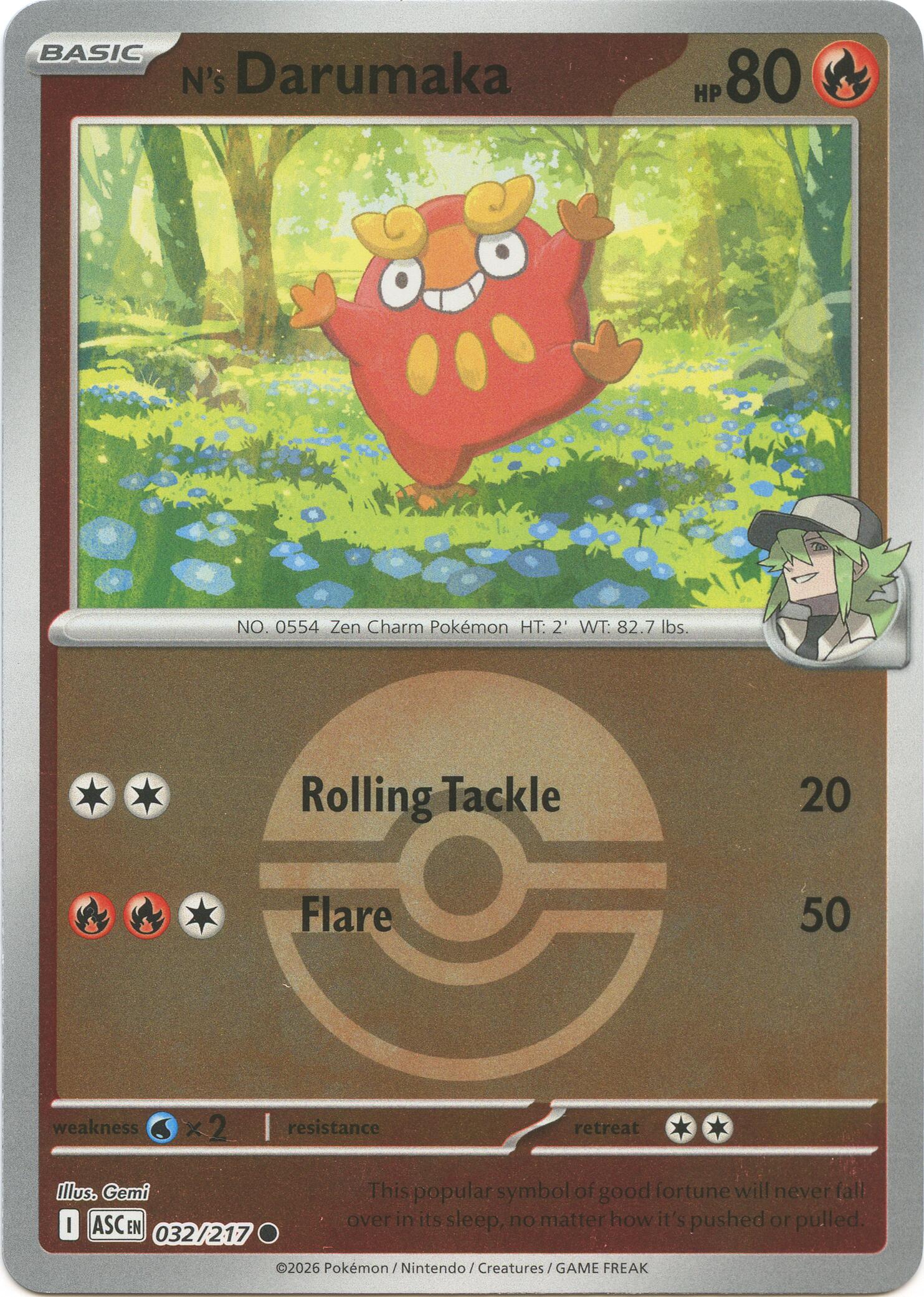N's Darumaka (032/217) (Poke Ball) [Mega Evolution: Ascended Heroes] | Exor Games Dartmouth