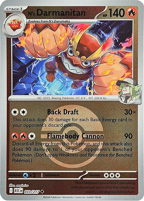 N's Darmanitan (033/217) (Poke Ball) [Mega Evolution: Ascended Heroes] | Exor Games Dartmouth